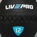 М"яч набивний медичний для кросфіту LiveUp 12кг, чорний-сірий, код: LP8100-12