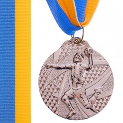Медаль спортивна зі стрічкою PlayGame Гандбол срібна, код: C-7022_S