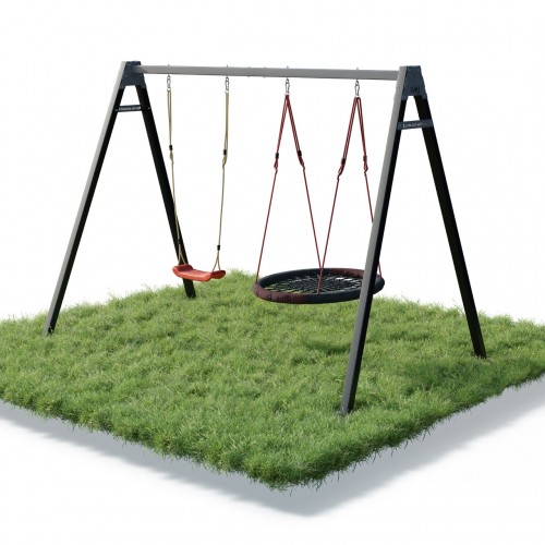 Каркас для дитячої гойдалки WCG 2 Elite Play Frame  Двомісна + Гойдалка гніздо Elips + пластикова гойдалка, код: EPF-2-101-197-IF