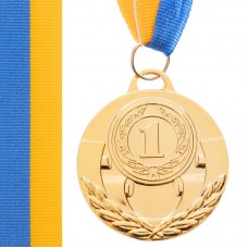 Медаль спортивна зі стрічкою PlayGame Aim золота, код: C-4842_G-S52