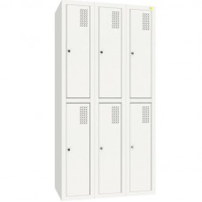 Шафа для одягу металева Emby, 6 секції, код: ШОМ-300/3/6 Шафа для одягу металева Emby, 6 секції, код: ШОМ-300/3/6