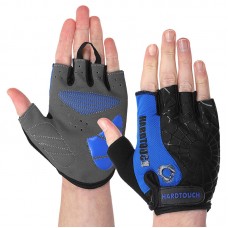 Рукавички для фітнесу та тренувань Hard Touch XL, чорний-синій, код: FG-9525_XLBL