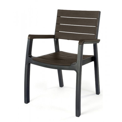 Стілець пластиковий Keter Harmony Armchair, сіро-коричневий, код: 7290106925748-TE