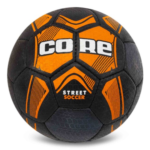 М"яч для вуличного футболу Core Street Soccer №5, чорний-помаранчевий, код: FB-7942_OR