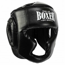 Шолом боксерський з повним захистом шкірозамінник Boxer New M, чорний, код: 2036-N_MBK
