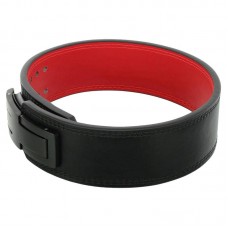 Пояс для пауерліфтингу з карабіном шкіряний Mdbuddy Weightlifting Belt M, чорний-червоний, код: TA-3231_MBKR