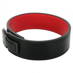 Пояс для пауерліфтингу з карабіном шкіряний Mdbuddy Weightlifting Belt M, чорний-червоний, код: TA-3231_MBKR