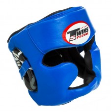 Шолом боксерський з повним захистом шкіряний Twins XL синій, код: TW-015_XLBL-S52