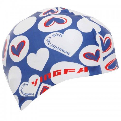 Шапочка для плавання Yingfa, синий-білий, код: C0080_BLW Шапочка для плавання Yingfa, синий-білий, код: C0080_BLW