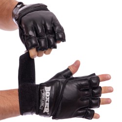 Рукавички для змішаних єдиноборств MMA Boxer розмір L, чорний, код: 2018-4_LBK