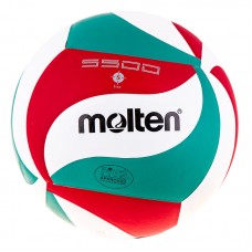 М"яч волейбольний Molten 5500 PU №5, білий-червоний-зелений, код: V5M5500-WS