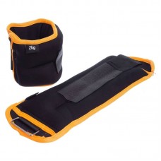 Обважнювачі-манжети для рук і ніг FitGo 2x2 кг, чорний-помаранчевий, код: FI-1302-4_BKOR Обважнювачі-манжети для рук і ніг FitGo 2x2 кг, чорний-помаранчевий, код: FI-1302-4_BKOR