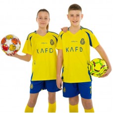 Форма футбольна дитяча PlayGame із символікою AL Nassr Ronaldo 7 домашня, розмір 26, зріст 140-145, жовтий-синій, код: CO-4655_26