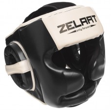 Шолом боксерський з повним захистом Zelart XL, чорний-білий, код: BO-1390_XLBK-S52