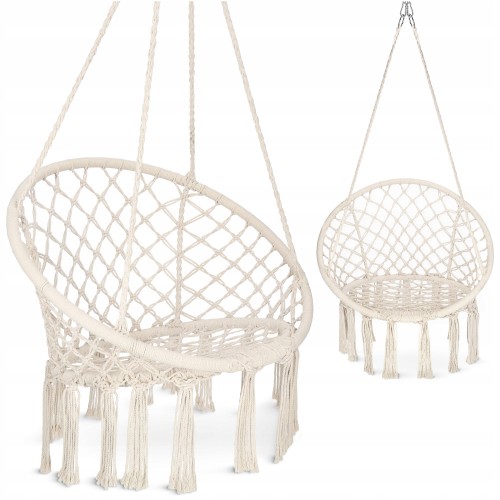 Крісло-гойдалка 4Fizjo Boho Dream 80 см підвісна, плетена, бежевий, код: P-5905973404518