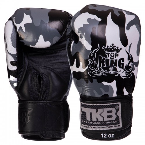 Рукавички боксерські Top King Empower Camouflage шкіряні 16 унцій, камуфляж сірий, код: TKBGEM-03_16GR-S52