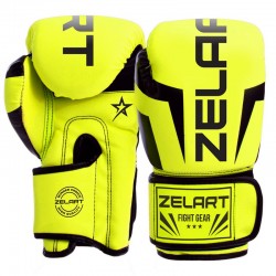 Боксерські рукавички Zelart 6 унції, лимонний, код: BO-5698_6Y