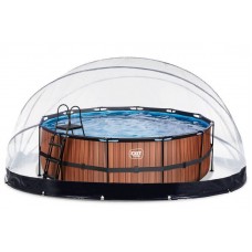 Басейн каркасний з накриттям Exit "Дерево" 427х122 см з нагрівом води, код: 30.27.14.10 НТ Басейн каркасний з накриттям Exit "Дерево" 427х122 см з нагрівом води, код: 30.27.14.10 НТ