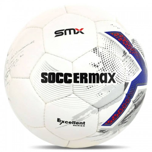 М"яч футбольний Soccermax №5, білий-синій, код: FB-4195_BL