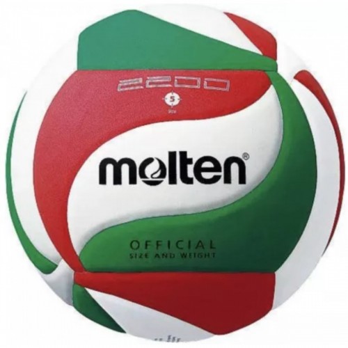 М"яч волейбольний Molten V5M2200 №5, зелений-червоний-білий, код: 4905741846275