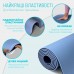 Килимок для йоги та фітнесу EasyFit TPE+TC 1830х610х6 мм двошаровий блакитний-синій, код: EF-1924-LBBL-EF
