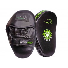 Лапи боксерські PowerPlay PU пара, 290х190х50 мм, чорний-зелений, код: PP_3051_Green