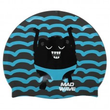 Шапочка для плавання силіконова юніорська MadWave Junior Monster, блакитний, код: M057309_N