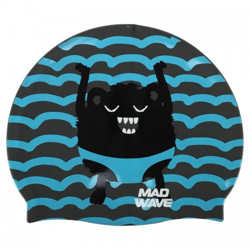 Шапочка для плавання силіконова юніорська MadWave Junior Monster, блакитний, код: M057309_N