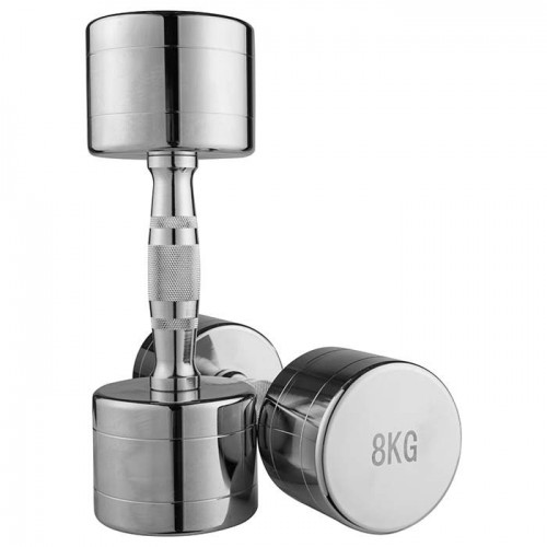 Гантель хромована WorldSport 1х8 кг, сірий, код: 80020-8-WS Гантель хромована WorldSport 1х8 кг, сірий, код: 80020-8-WS