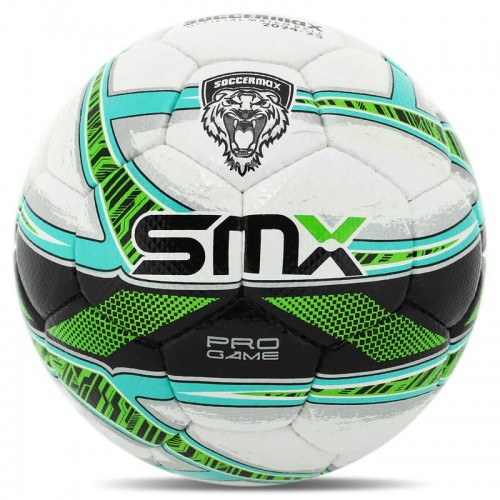 М"яч футбольний професійний Soccermax №5 PU, білий-зелений, код: FB-5049_G