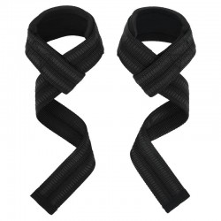 Лямки для тяги Ezous Lifting Straps 580x38 мм, 2шт, чорний-сірий, код: B-04