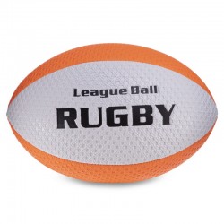 М"яч для регбі PlayGame Rugby Liga ball №9 білий-помаранчевий, код: RG-0391_WOR-S52