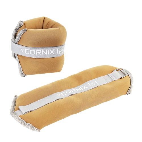 Обважнювачі-манжети для ніг та рук Cornix 2x1 кг, хакі-сірий, код: XR-0356