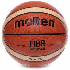 Мяч баскетбольный Molten Fiba Approved GG7X №7 коричневый-желтый, код: BA-4962-S52