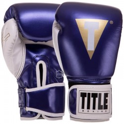 Рукавиці боксерські FitBox Title 8 унцій, темно-синій-білий, код: BO-3780_8DBLW