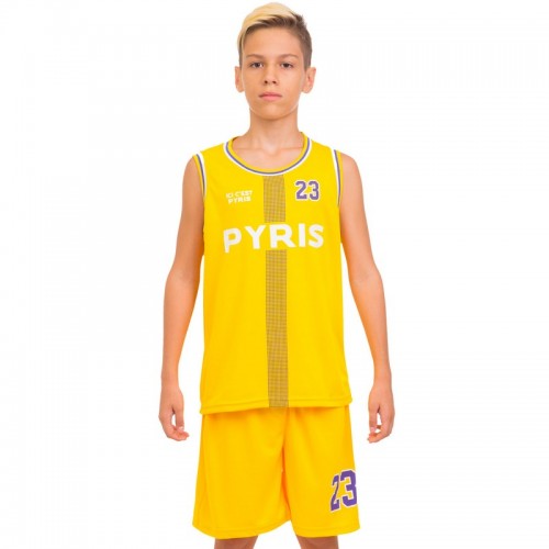 Форма баскетбольна підліткова PlayGame NB-Sport NBA Pyris 23 M (8-10 років), ріст 130-140см, жовтий, код: BA-0837_MY