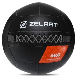 М"яч волбол для кросфіту та фітнесу Zelart Wall Ball 6кг, чорний, код: TA-7822-6-S52