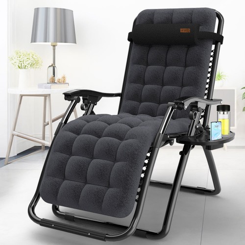 Розкладне крісло шезлонг садовий Zero Gravity WCG R-03 + матрац, чорний, код: R-03-IF