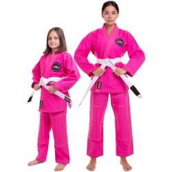 Кімоно жіноче для джиу-джитсу Hard Touch, розмір 1 (зріст 140см), рожевий, код: JJSL_1P