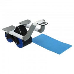 Ролик для преса з упором на лікті та поворотним механізмом FitGo Ab Roller 250х270х290 мм, чорний-синій, код: FI-9375 Ролик для преса з упором на лікті та поворотним механізмом FitGo Ab Roller 250х270х290 мм, чорний-синій, код: FI-9375