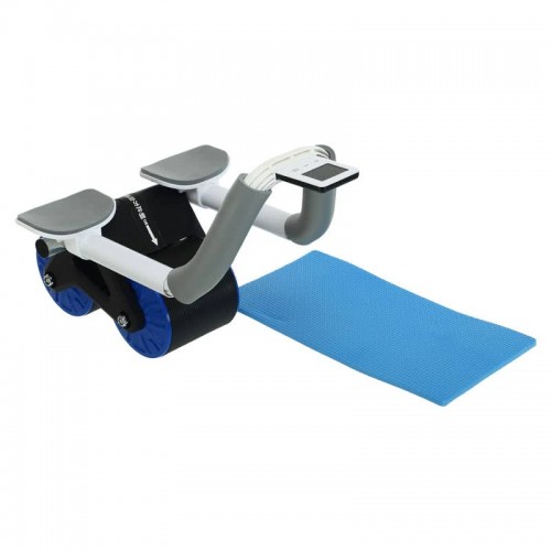 Ролик для преса з упором на лікті та поворотним механізмом FitGo Ab Roller 250х270х290 мм, чорний-синій, код: FI-9375 Ролик для преса з упором на лікті та поворотним механізмом FitGo Ab Roller 250х270х290 мм, чорний-синій, код: FI-9375