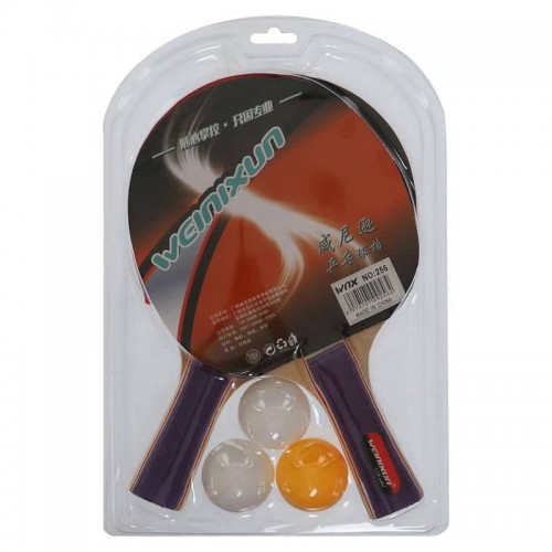Набір для настільного тенісу Weinixun 2 ракетки 3 м'ячі, код: MT-256-S52 Набір для настільного тенісу Weinixun 2 ракетки 3 м'ячі, код: MT-256-S52