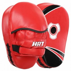 Лапа вигнута для боксу та єдиноборств Hard Touch 190x50x250 мм, 2шт, червоний-чорний, код: BO-4251_R