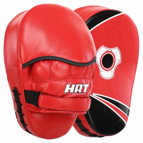 Лапа вигнута для боксу та єдиноборств Hard Touch 190x50x250 мм, 2шт, червоний-чорний, код: BO-4251_R