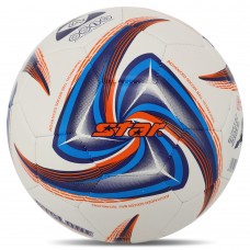 М"яч футбольний Star Cyclone №4 PU, білий-синій-помаранчевий, код: SB8674-S52
