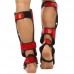 Захист гомілки і стопи для единоборств Zelart M, червоний-чорний, код: BO-1376_MRBK