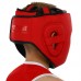 Шолом боксерський з повним захистом шкіряний Fistrage M, червоний, код: VL-4169_MR