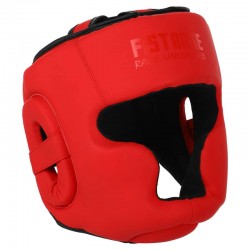 Шолом боксерський з повним захистом шкіряний Fistrage M, червоний, код: VL-4169_MR