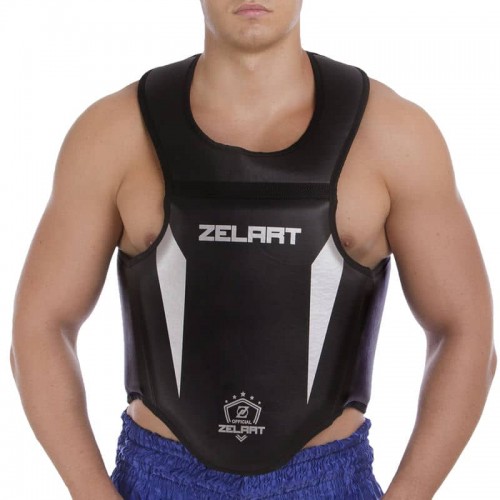 Захист корпусу (жилет) для єдиноборств Zelart L чорний-срібний, код: BO-1334_L-S52 Захист корпусу (жилет) для єдиноборств Zelart L чорний-срібний, код: BO-1334_L-S52