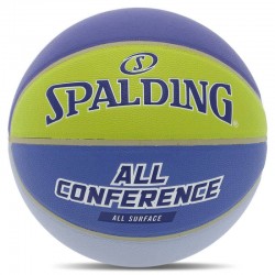 М'яч баскетбольний PU Spalding All Conference №7, синій-жовтий, код: 77394Y-S52